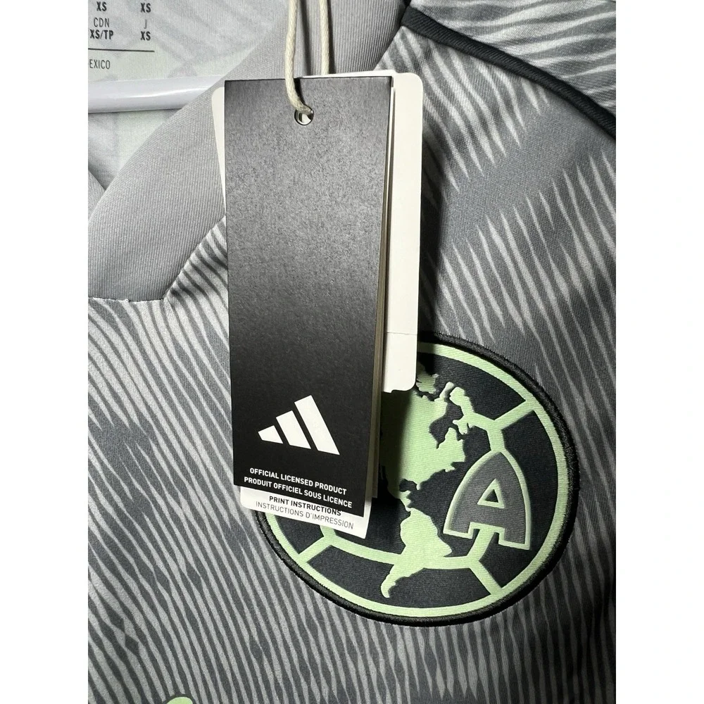 Adidas Club America 25/26 Third Long Sleeve Jersey XS Gray JN8638 NWT